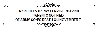 TRAIN KILLS HARRY LEPP IN ENGLAND