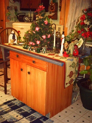 Kitchen Island Christmas Decorations